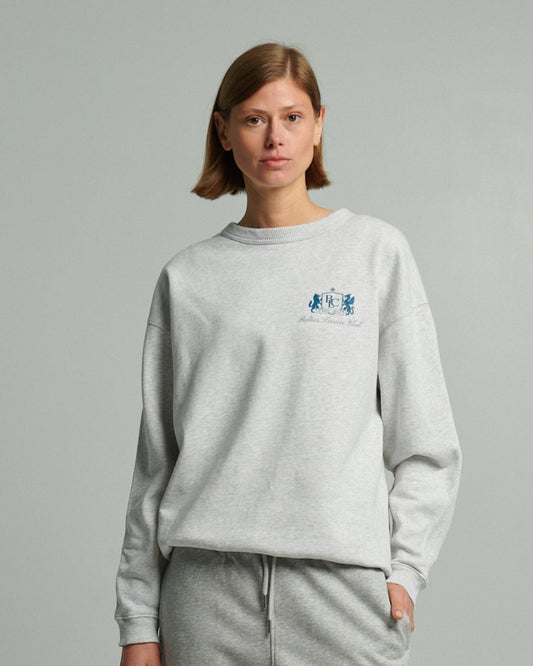 The Club Women Sweatshirt – Cool Heather Grey/ Blue - Baltics Leisure Club