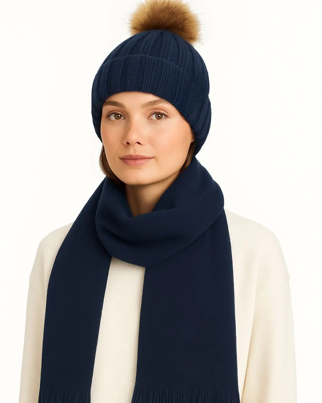 Faux Fur Pop Pom Beanie - Baltics Leisure Club
