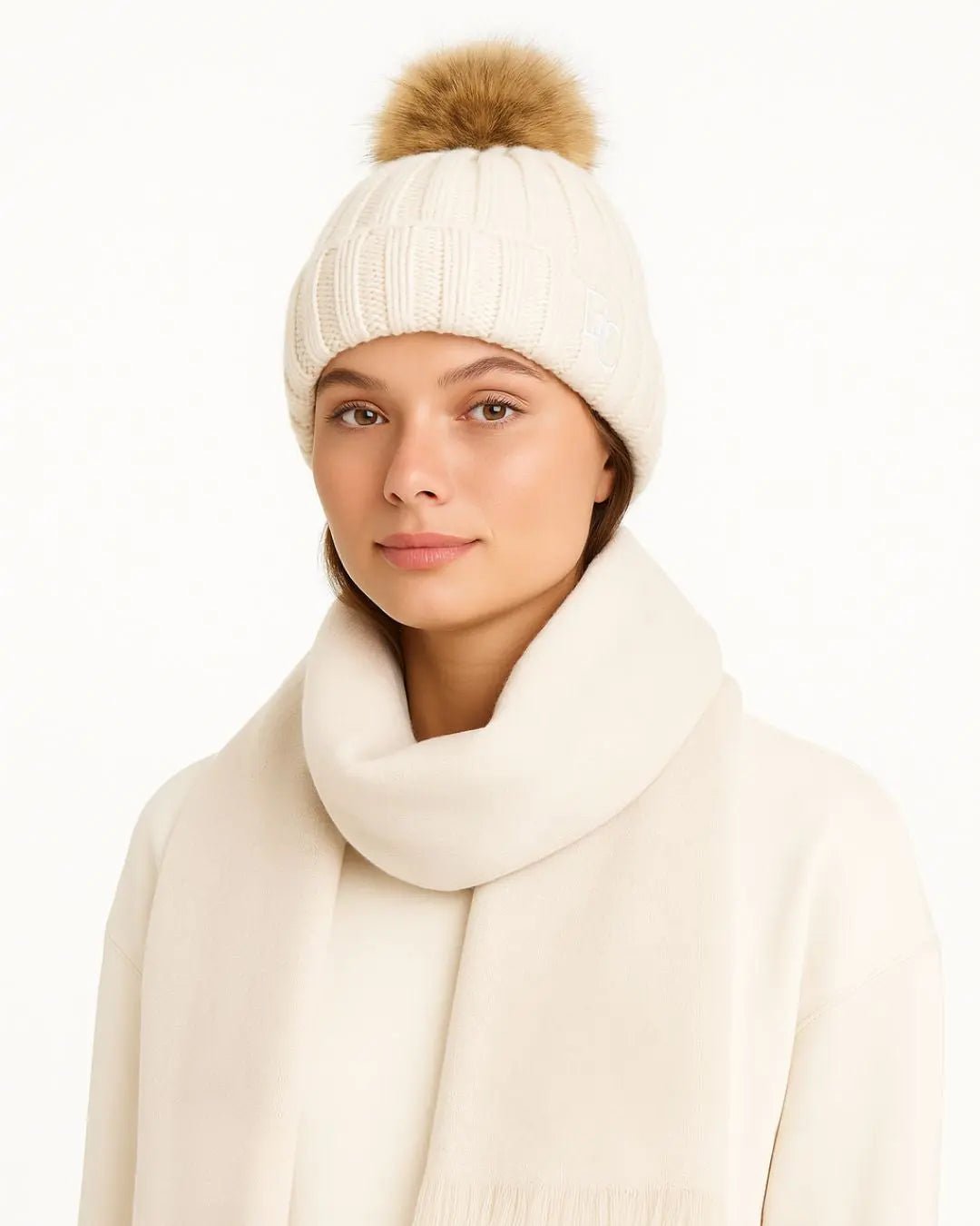 Faux Fur Pop Pom Beanie - Baltics Leisure Club