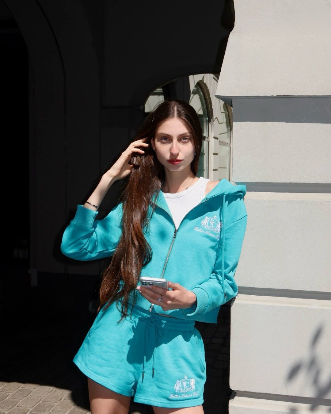 Lagoon Green Club Hoodie & Shorts Set - Baltics Leisure Club