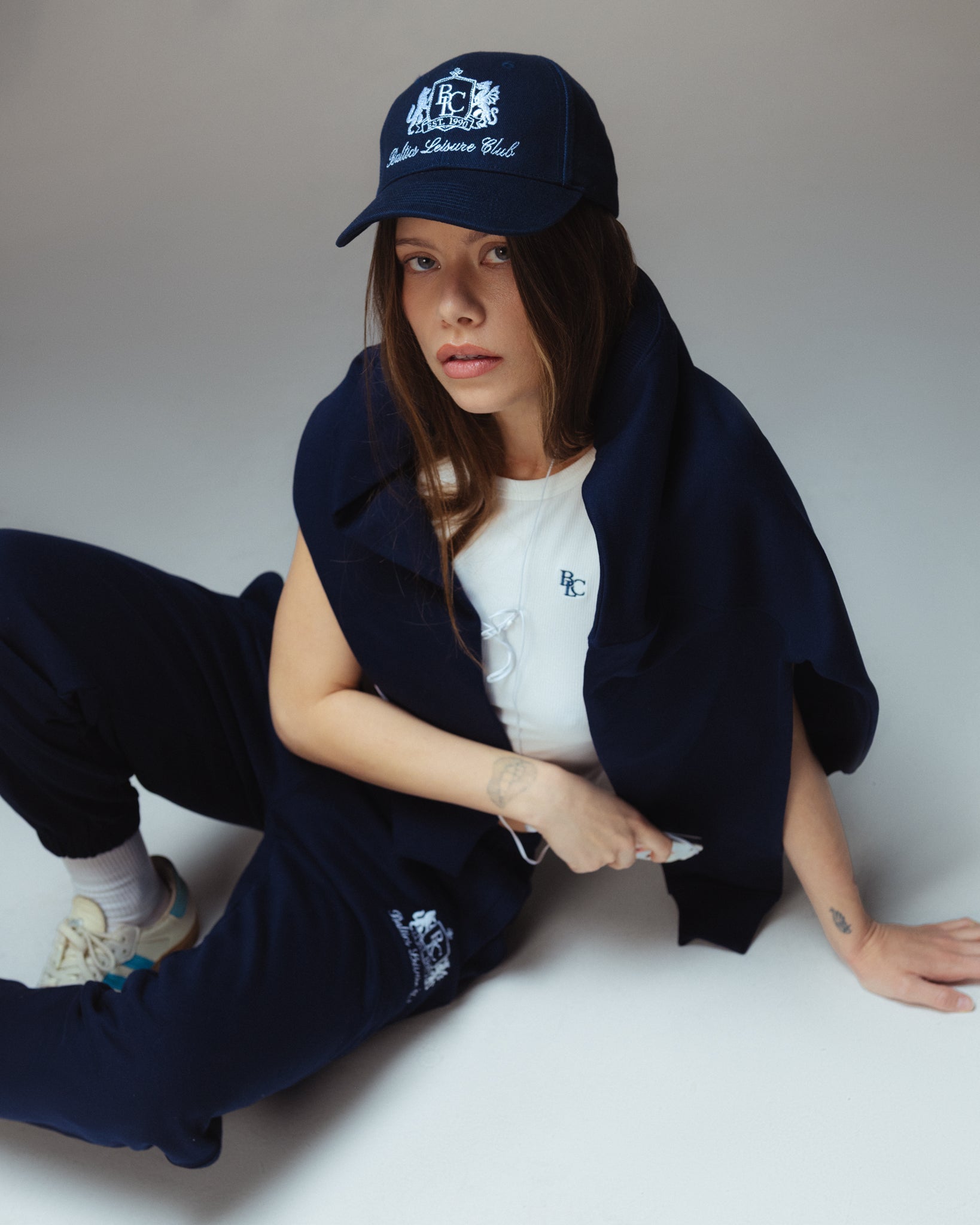 The Club Embroidered Navy Cap - Baltics Leisure Club