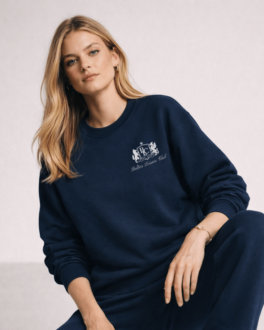 The Club Embroidered Sweatshirt – French Terry - Baltics Leisure Club