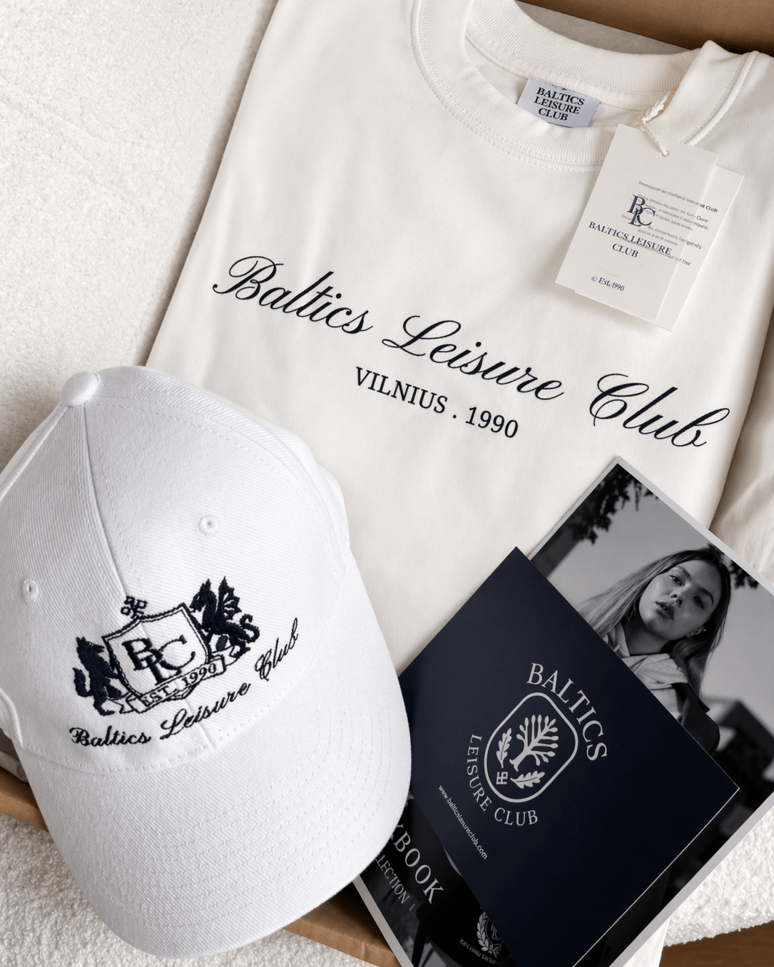 The Club Embroidered White Cap - Baltics Leisure Club