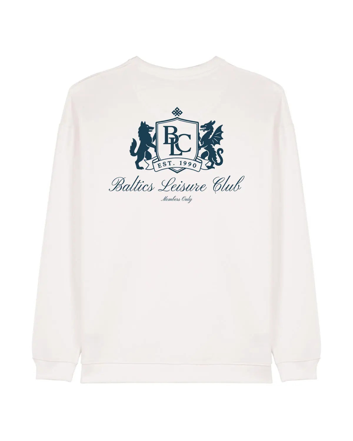 The Club Women Sweatshirt – Off White/Blue - Baltics Leisure Club