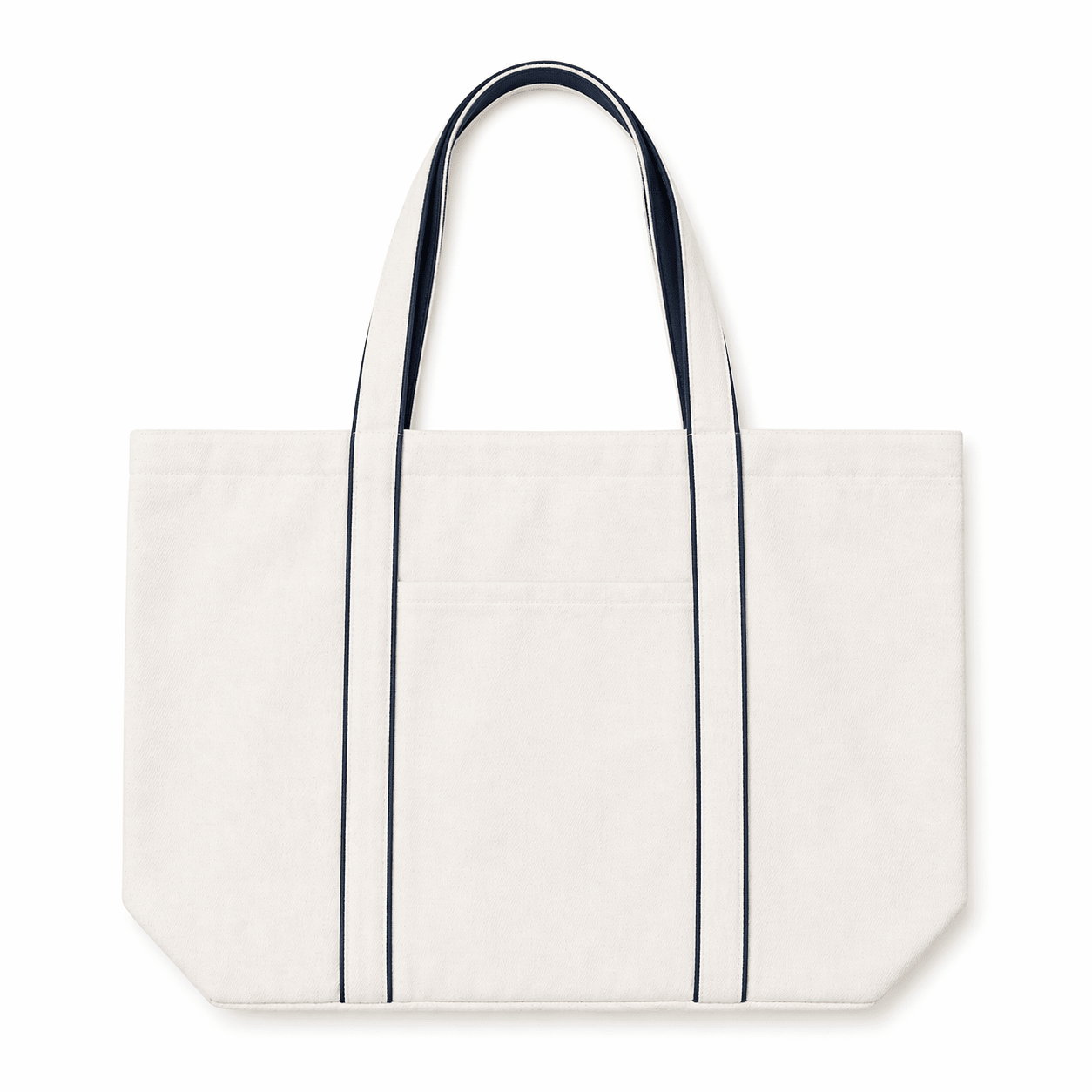 The Heritage Embroidered Tote - White/Navy - Baltics Leisure Club