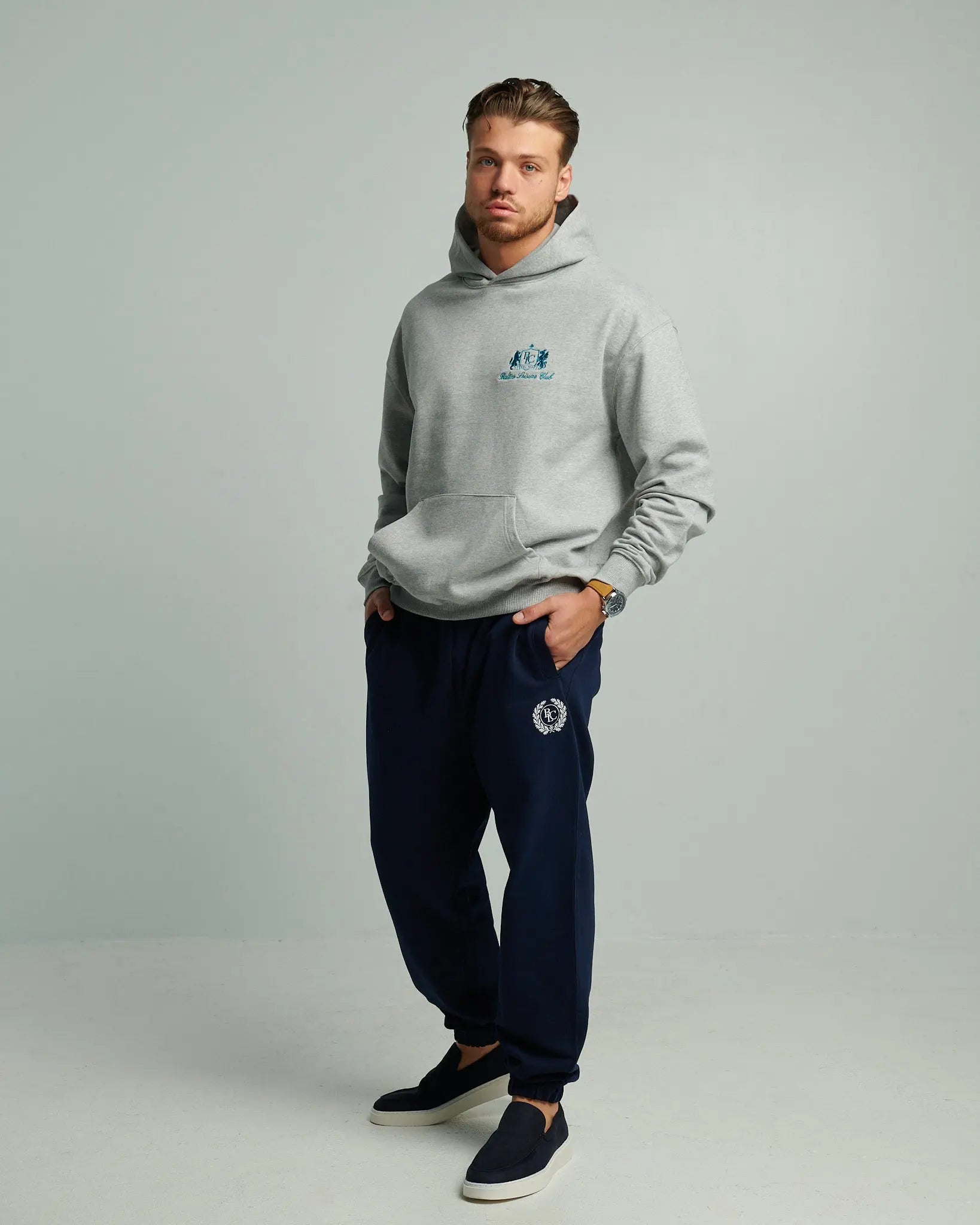The Club Light Blue Edition Hoodie – French Terry Embroidered - Baltics Leisure Club