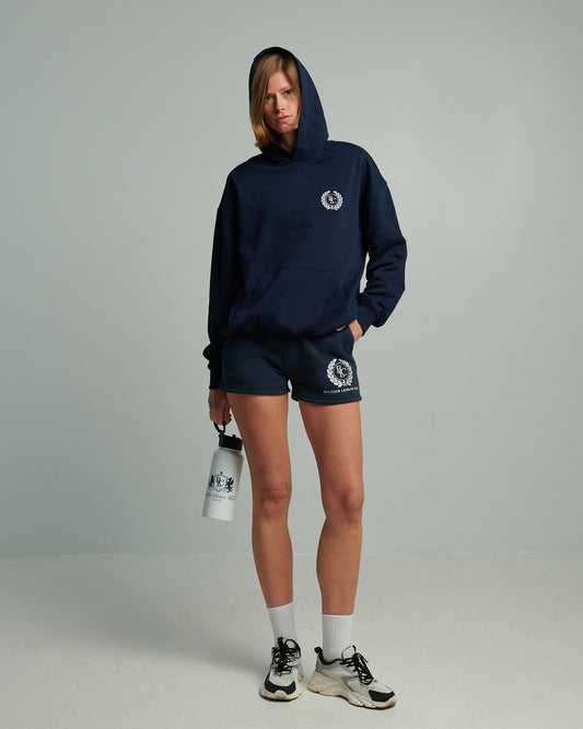 The Heritage Embroidered  Mini Shorts – Navy - Baltics Leisure Club