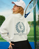 The Heritage Women Sweatshirt – Off White/Blue - Baltics Leisure Club