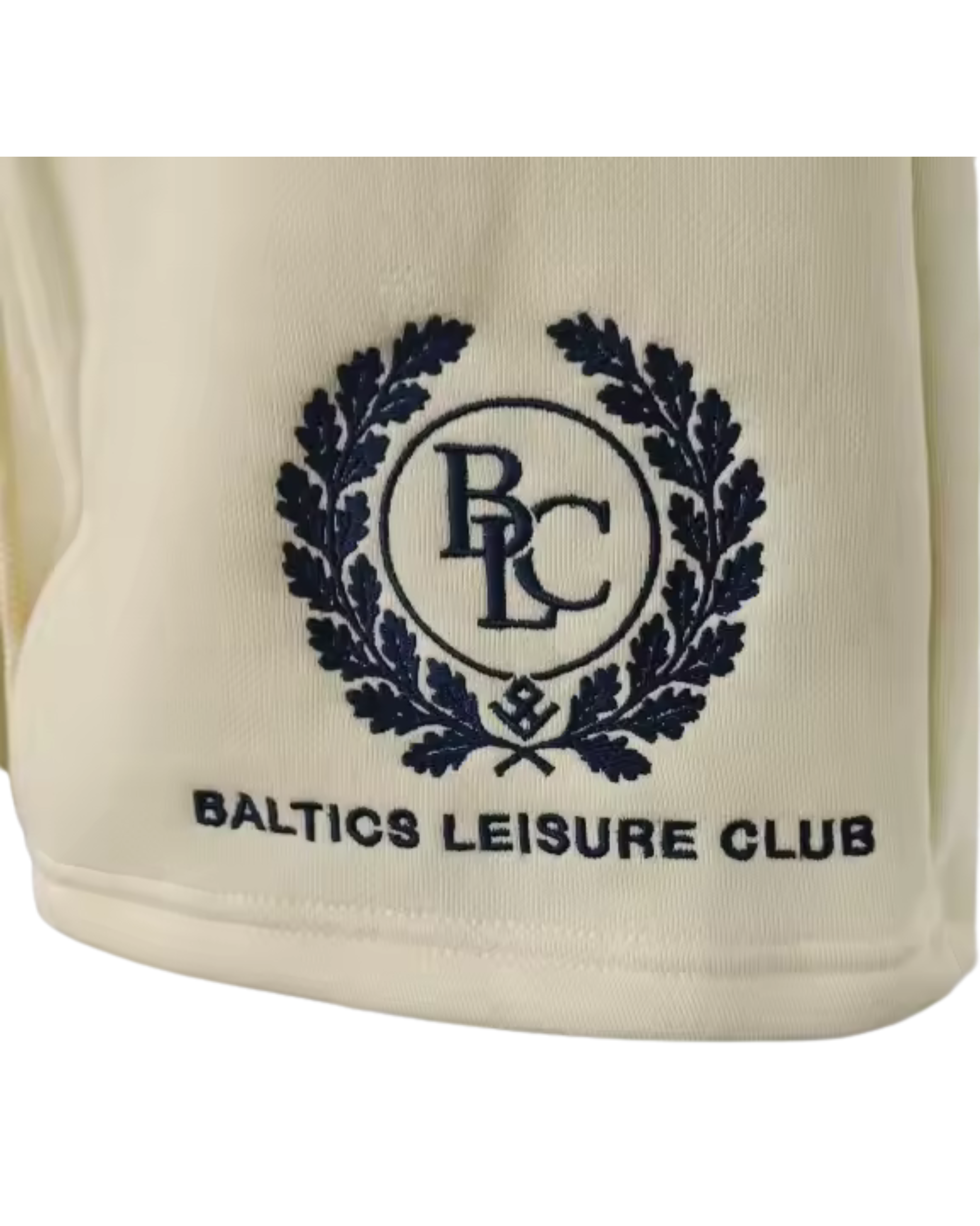 The Heritage Embroidered Mini Shorts – Natural Raw - Baltics Leisure Club