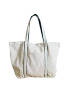 The Club Embroidered Tote – White/Navy - Baltics Leisure Club