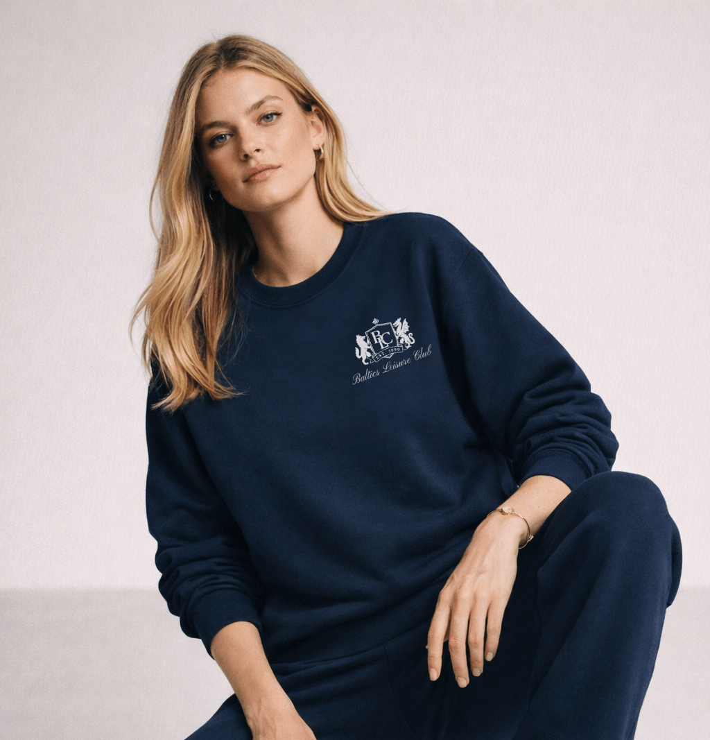 The Club Embroidered Sweatshirt – French Terry - Baltics Leisure Club