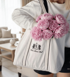 The Club Embroidered Tote Bag – White/Navy - Baltics Leisure Club