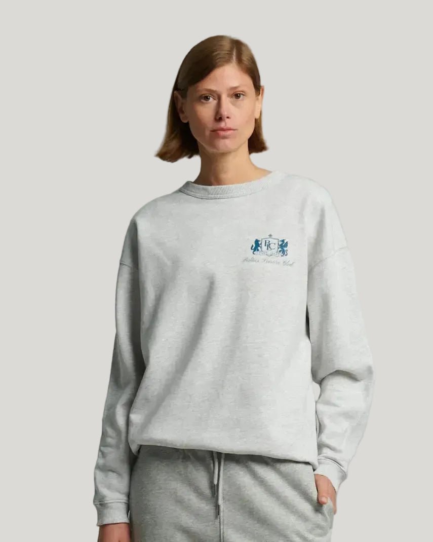 The Club Women Sweatshirt – Cool Heather Grey/ Blue - Baltics Leisure Club