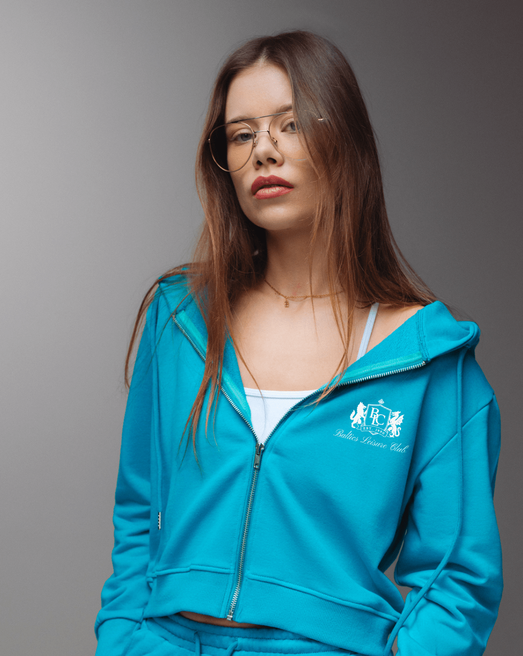 The Club Zipped Hoodie - Lagoon Green - Baltics Leisure Club