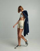 The Heritage Women Embroidered Mini Shorts – Natural Raw - Baltics Leisure Club