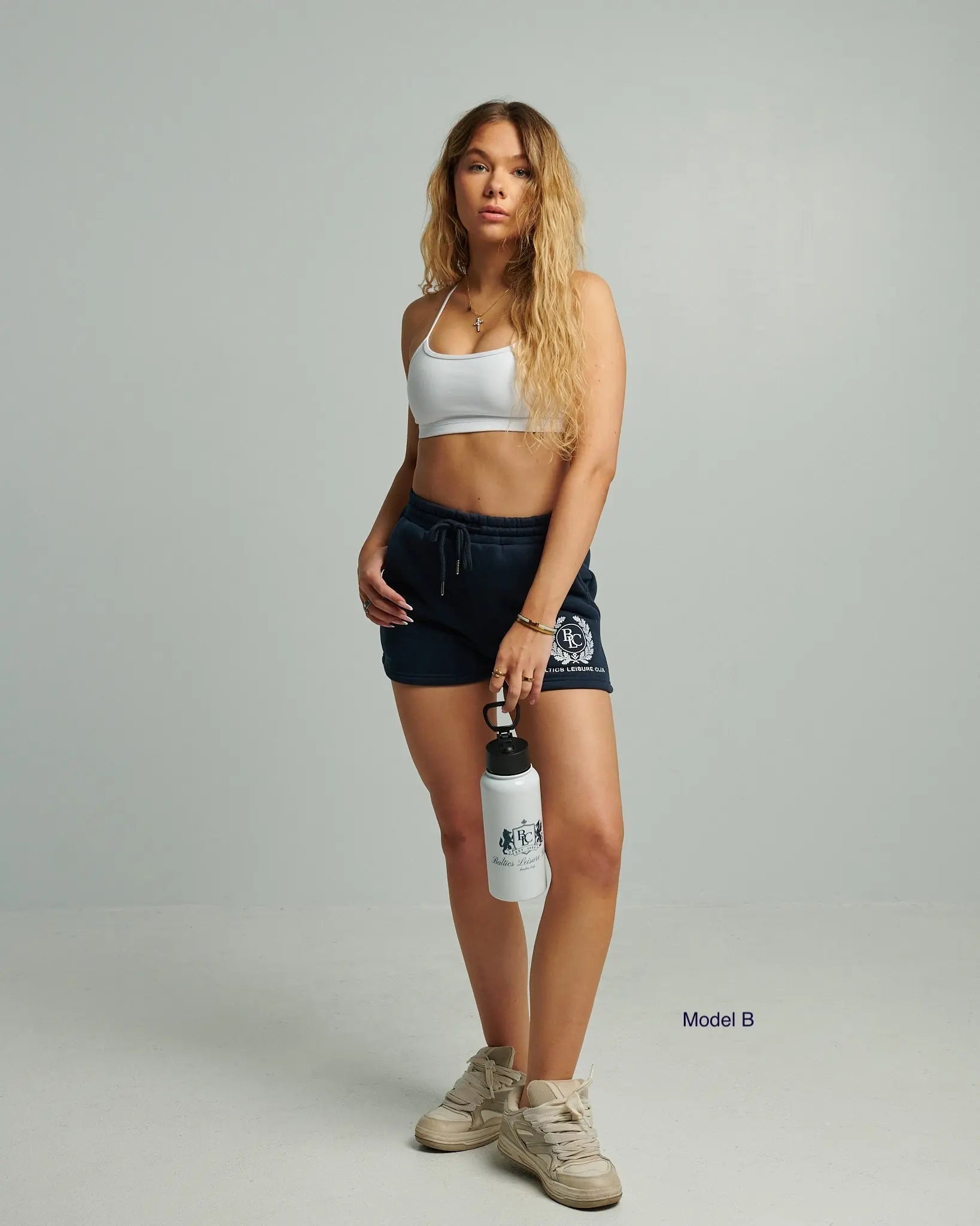 The Heritage Women Embroidered Mini Shorts – Navy - Baltics Leisure Club